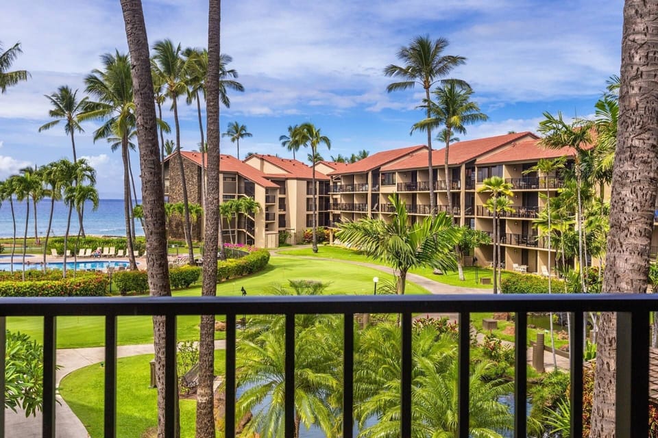 Fantastic ocean and garden views from the lanai of Papakea D-303