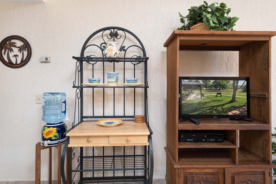 The TV and entertainment area in the living room