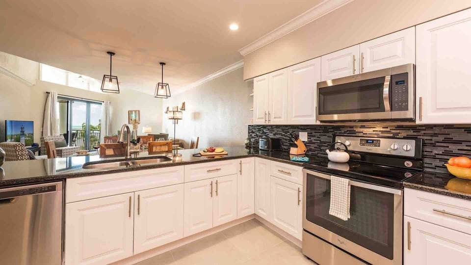 The kitchen has new stainless steel appliances...
