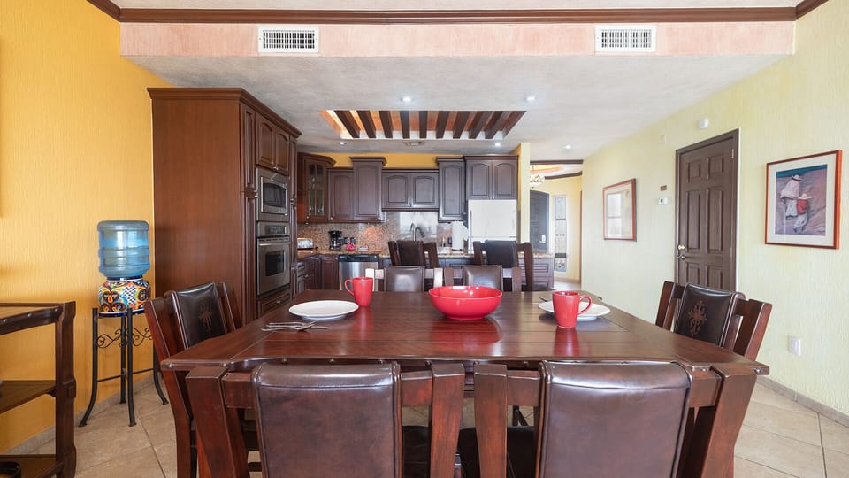 the raised dining table