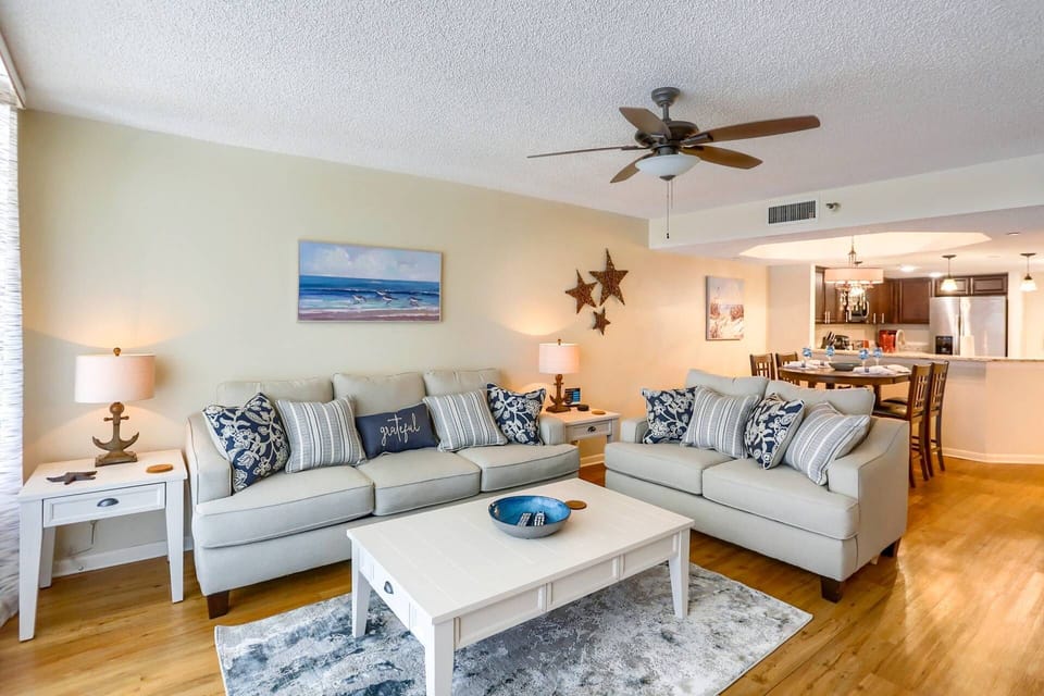 Newly Furnished Living Room with Queen Size Sleeper Sofa and Loveseat