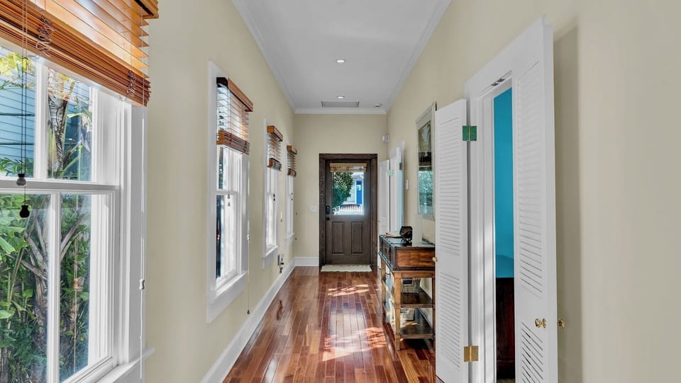 There are two bedrooms located on the first floor...