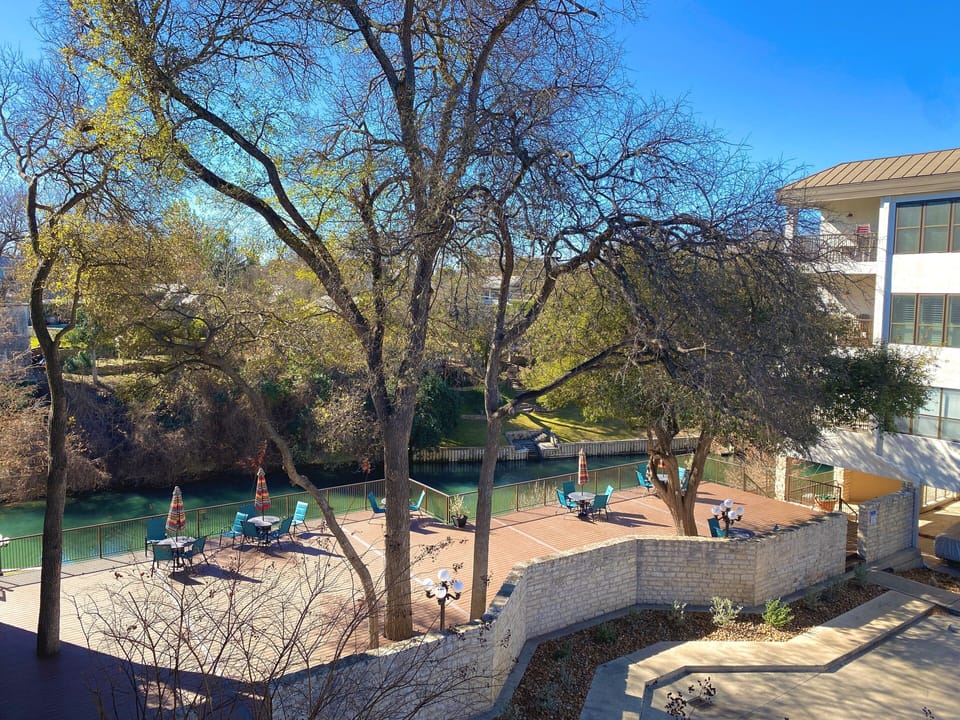 View of the Comal River from Inverness 210 balcony