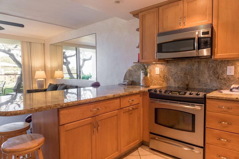 Additional seating at the kitchen counter