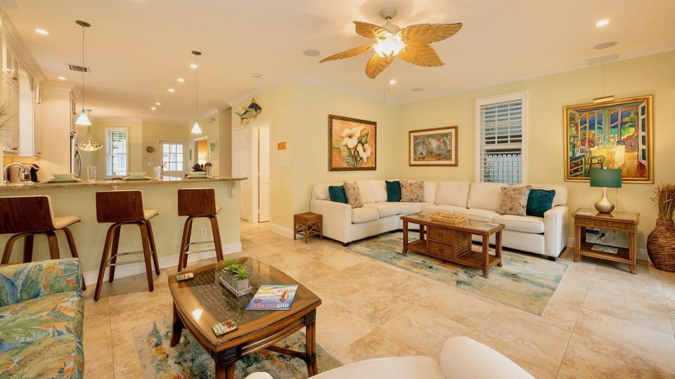 The sectional sofa pulls out to a Queen sleeper to accommodate extra guests...