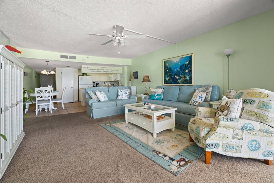 Comfortably Furnished Living Room with Sleeper Sofa