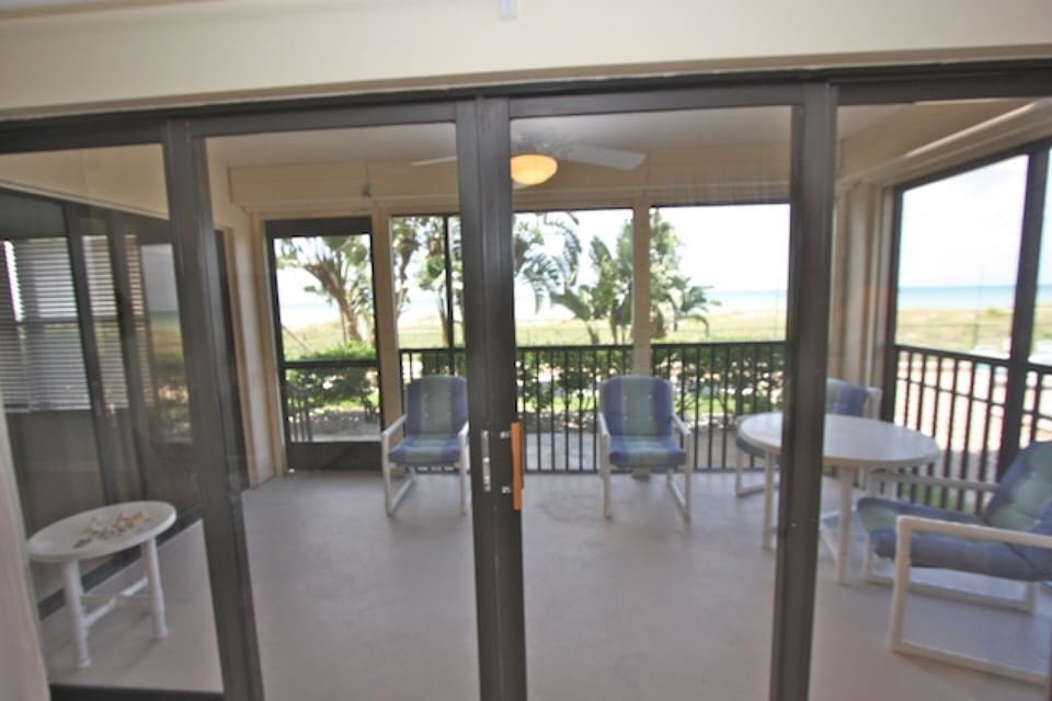 Screened in Private Patio thats seats 4-6 with Amazing View of the Gulf