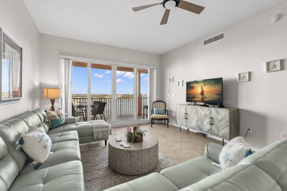 Newly Furnished Living Room with Wrap-Around Sectional