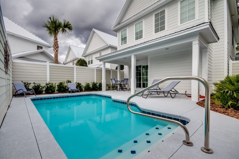 The private pool perfect place to relax after a long day at the beach!