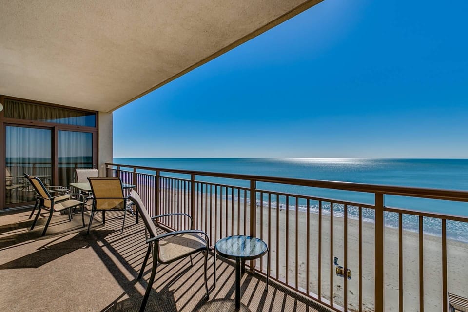 Expansive 6th-floor oceanfront balcony offering front-row views of the Atlantic and plenty of space to relax.