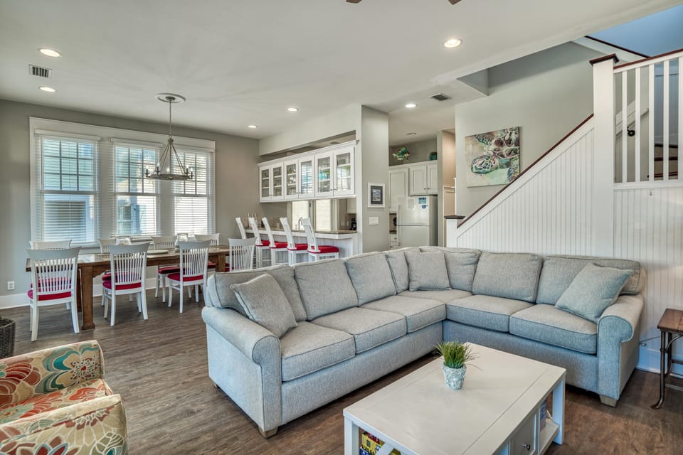 Spacious great room for gathering with loads of natural light.