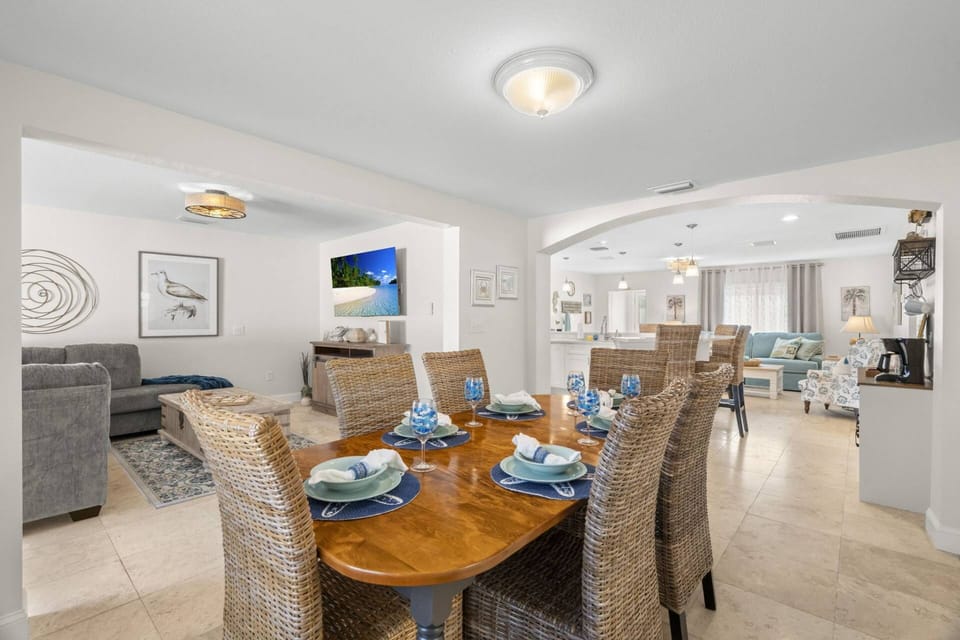 Separate Dining Space Tucked Between the Kitchen and Family Room