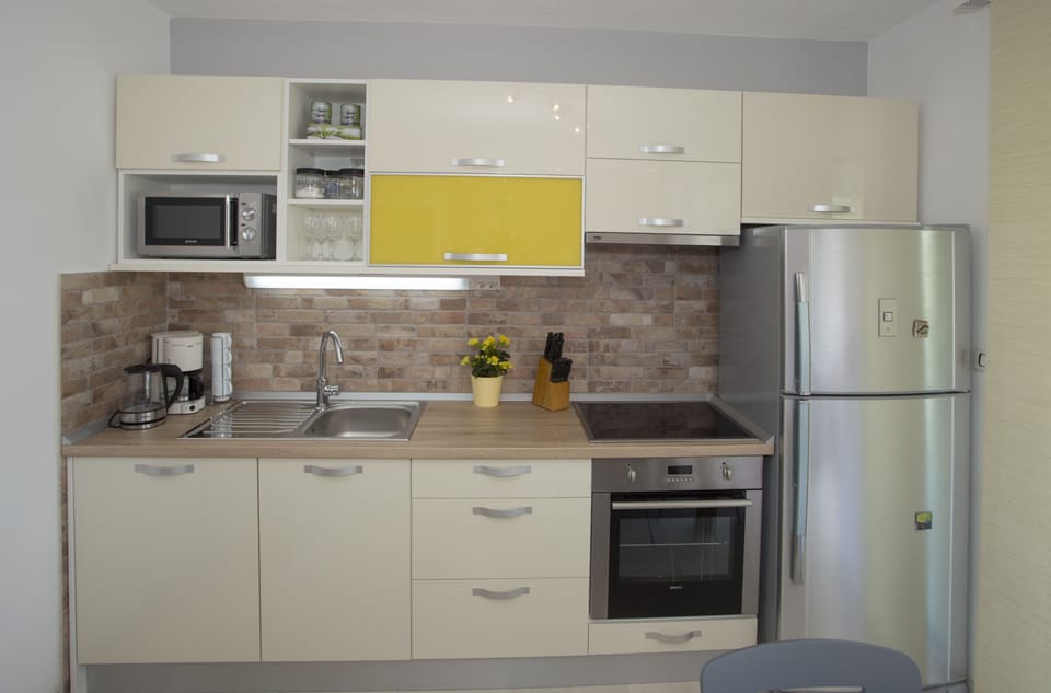 Fully equipped kitchen - fridge, oven, stove, microwave, dishwasher, kettle...
