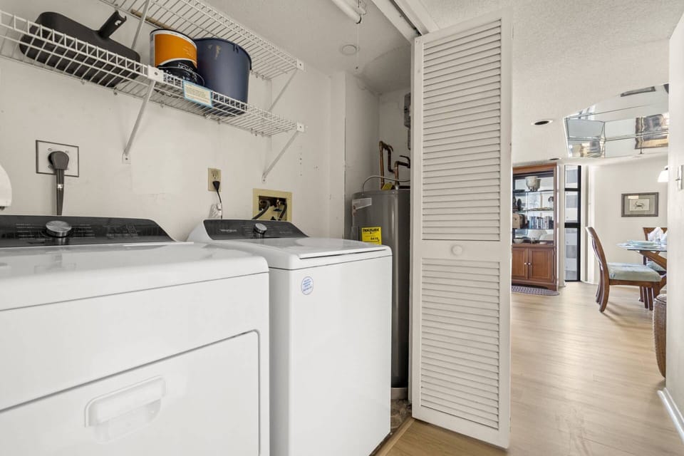 Washer and Dryer Conveniently Located in Unit