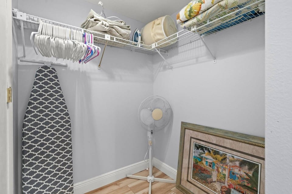 Large Walk-in Closet Provides Additional Storage Space for Extended Stays
