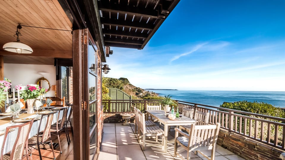 South Facing Front Terrace With Panoramic Sea Views