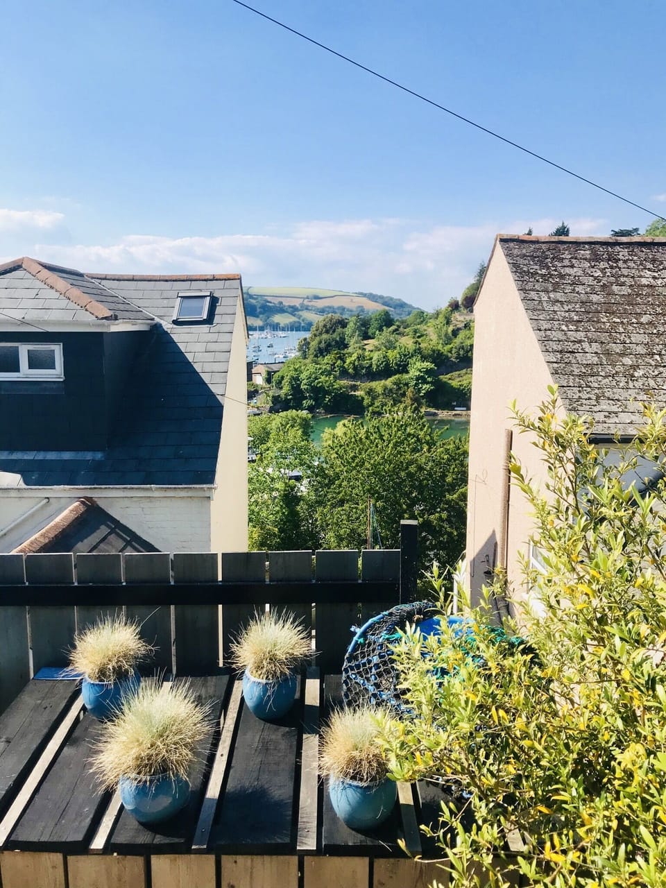 From the garden you can see the creek and the River Dart over to Dartmouth