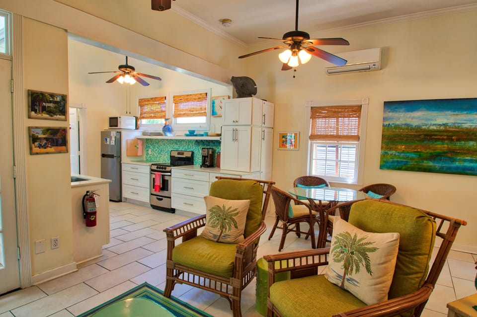 Full view dining room and kitchen