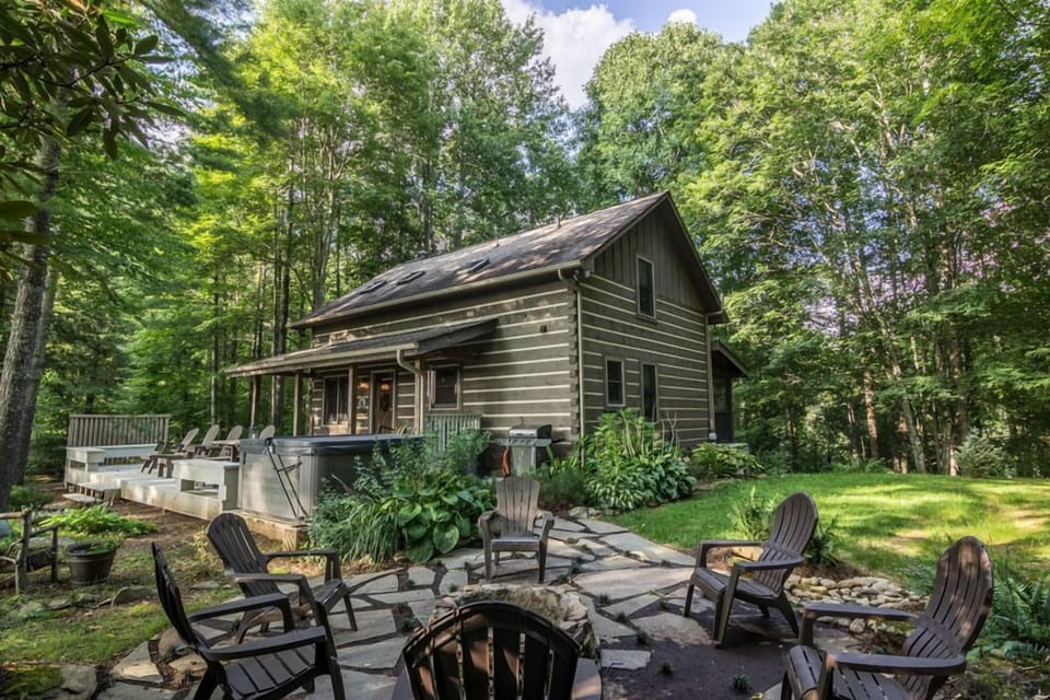 Fire pit and pathway to home