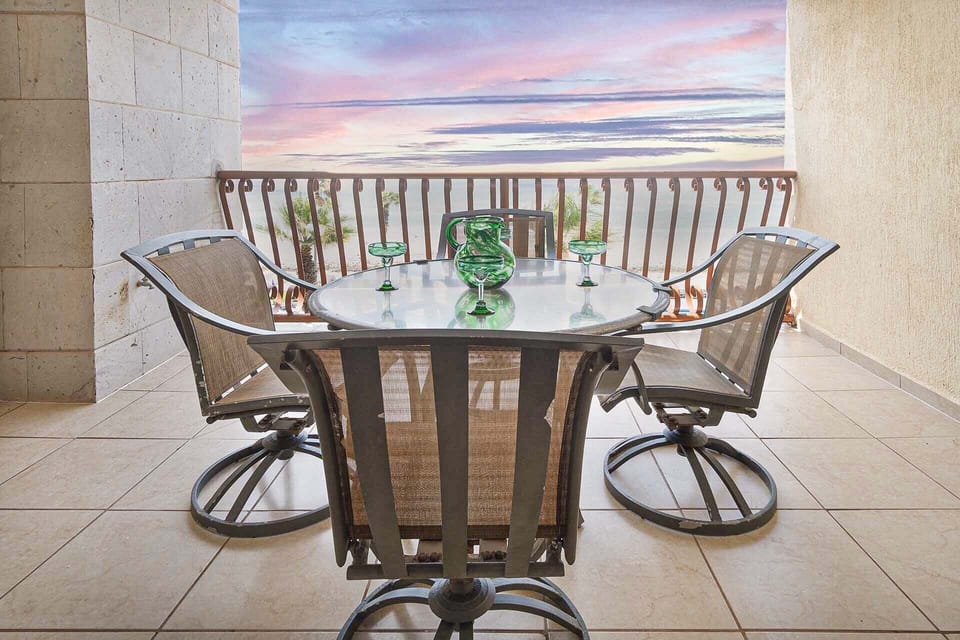 Patio with dining table
