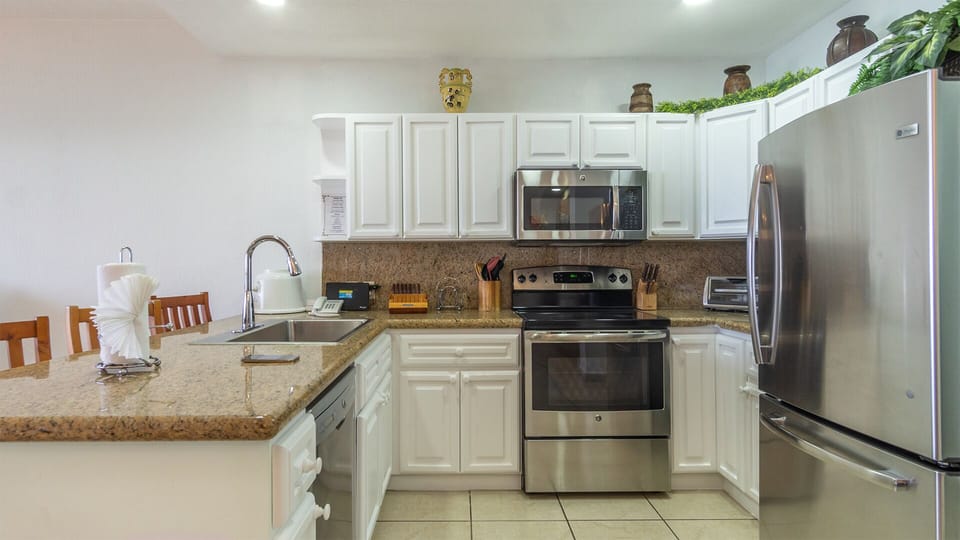 Complete kitchen with stainless steel appliances