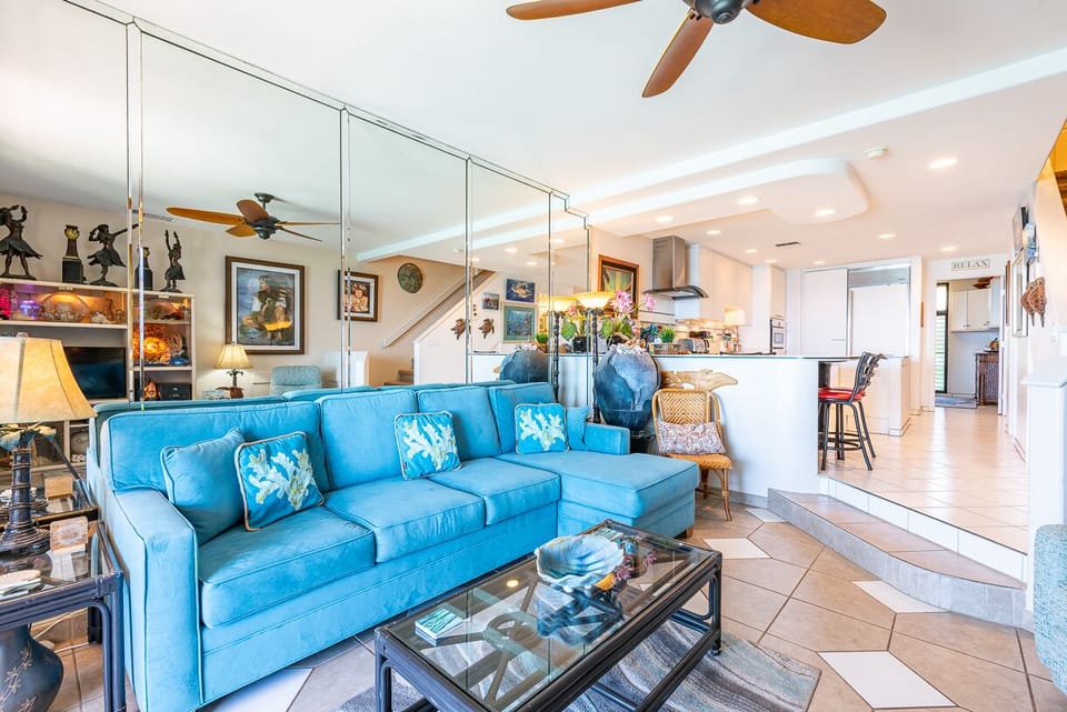 Sectional couch folds out to a queen sized sofa bed.