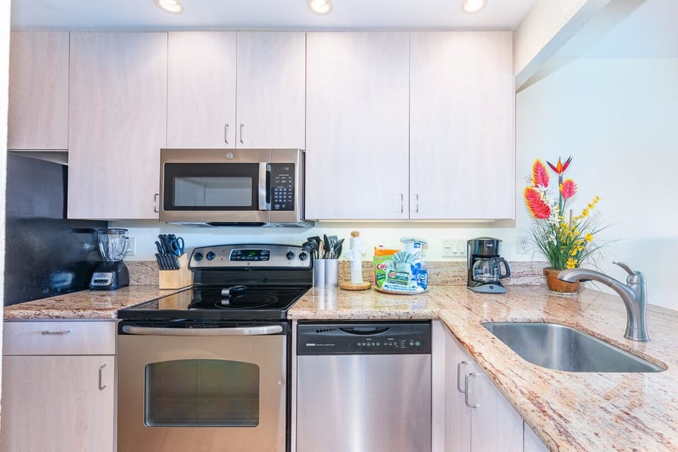 Treat yourself with a home cooked meal in this updated kitchen.
