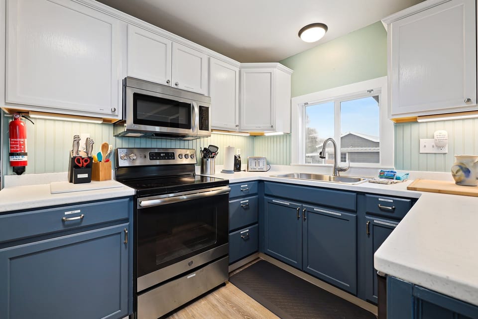 Updated appliances throughout the kitchen.
