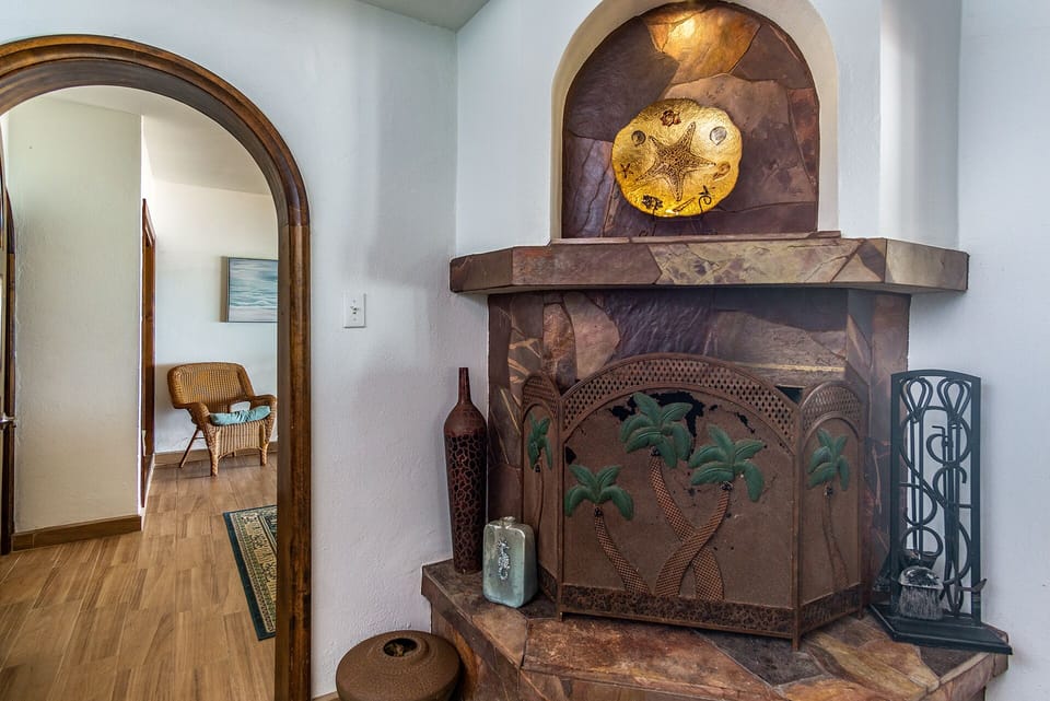 Wood burning fireplace in livingroom