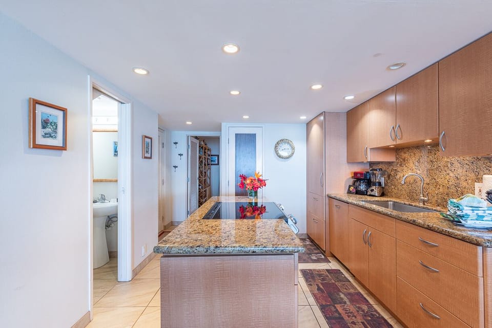 Kitchen with large island for meal prep