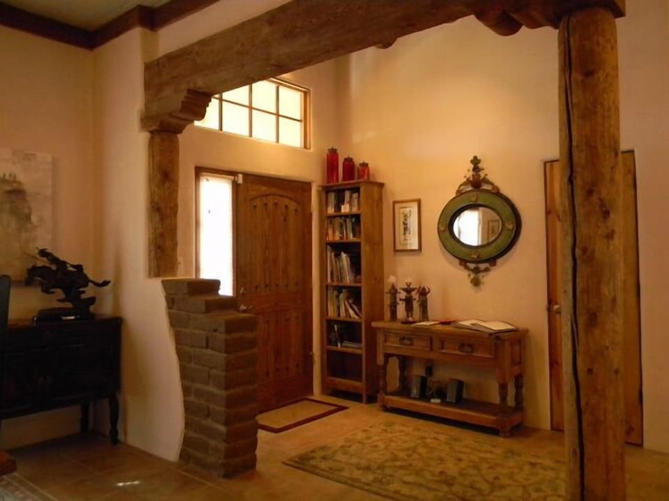 Welcoming foyer, beams and poles