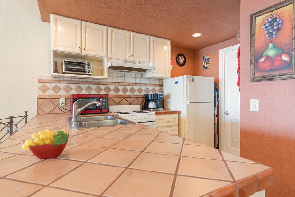 The counter in the kitchen.
