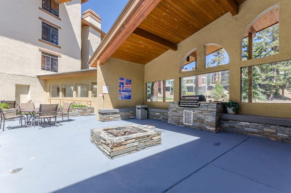 BBQ area (seasonal). **As of June 2024, the fire pit shown here is no longer available.