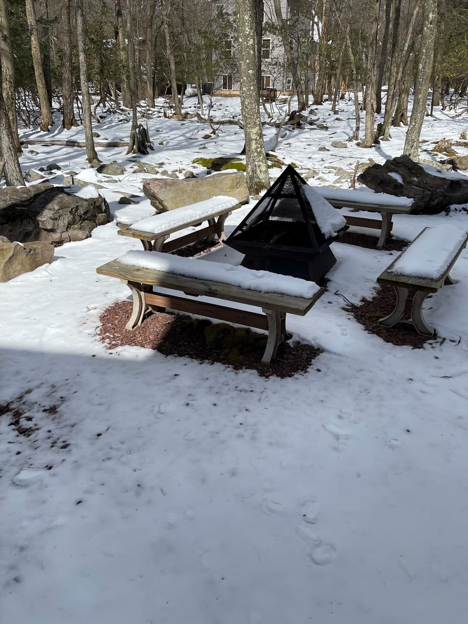 Firepit and Custom Benches