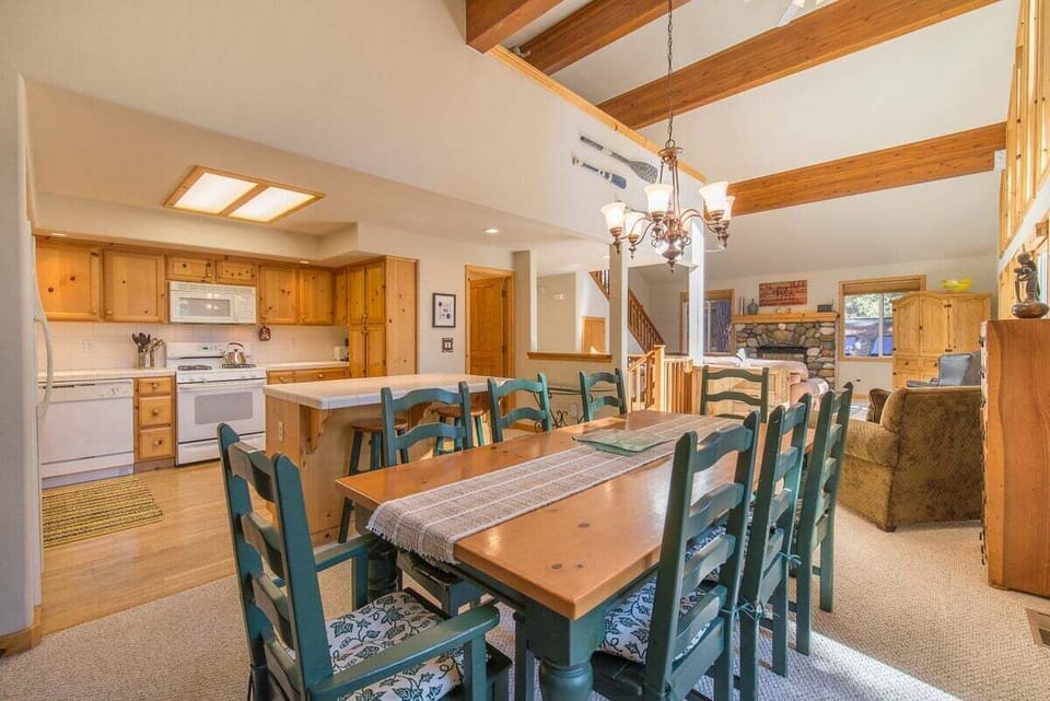 Dining table with seating for 8 plus 2 at bar