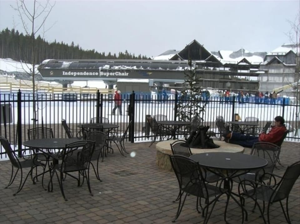 Watch the World Go By Relaxing next to the Firepit on the Slopes!