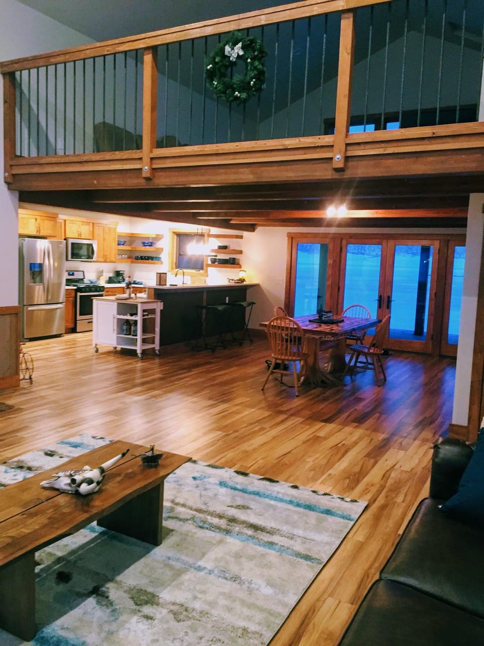 Living room and dining room