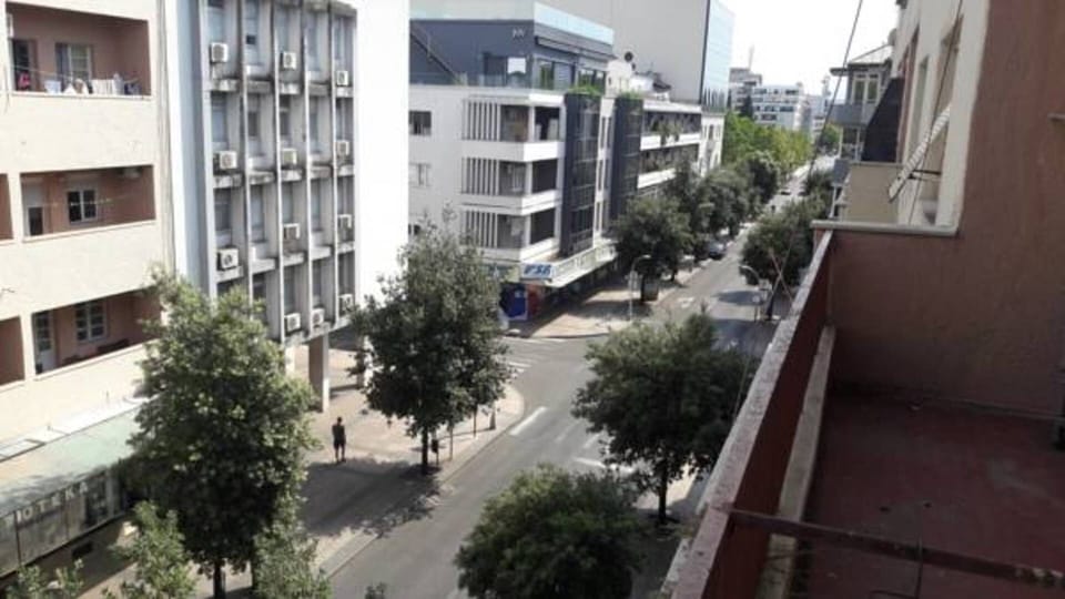 view from balcony on main street in podgorica