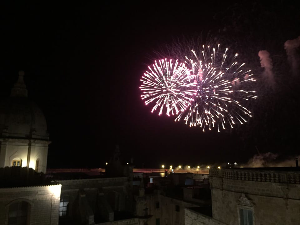 Fireworks on August 15 seen from the roof terrace