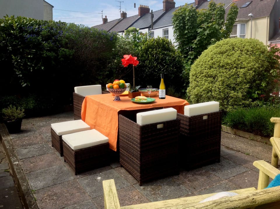 View of the garden from the Cottage.
