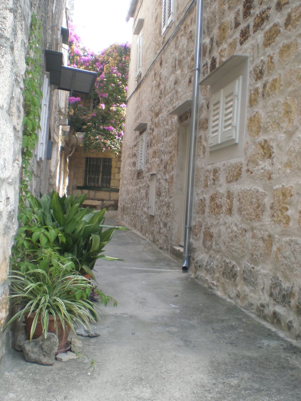 There are 2 entrances, each from different alley. Entrance is on the right 