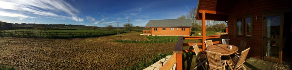 views overlooking the fields (in winter, so a little muddier than usual!)