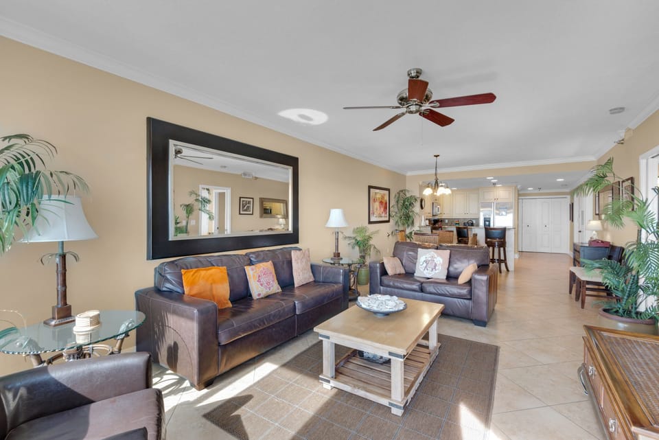 Living room to kitchen view
