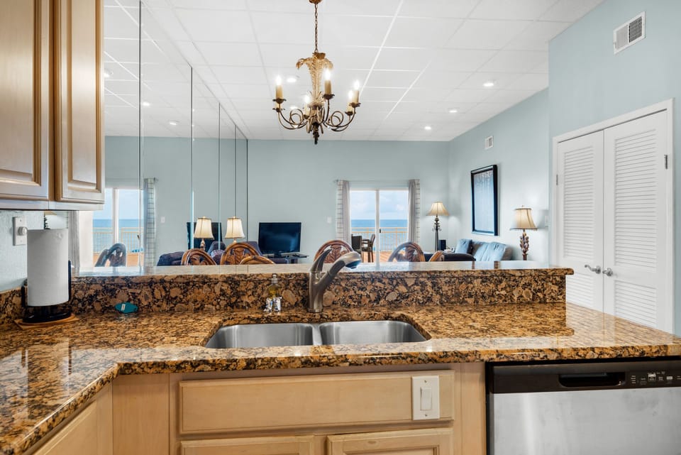 Kitchen to living room view