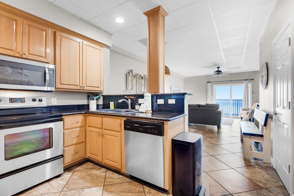 Kitchen to living room view