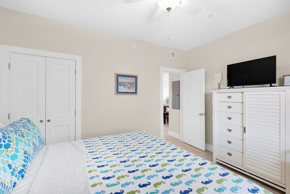 Master bedroom with flat screen TV