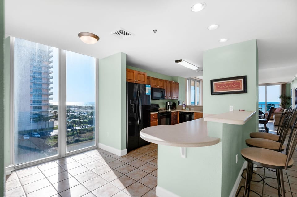Kitchen area with a view