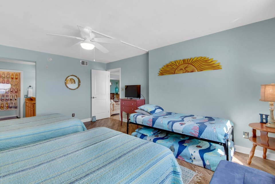 Guest bedroom with flat screen