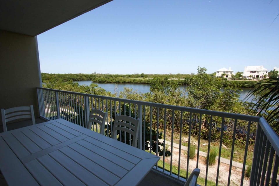 Second Floor Covered Balcony View - a great place to watch for dolphins or manatees!