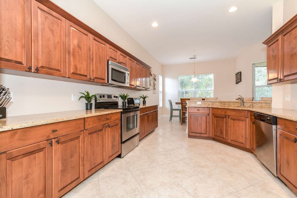 You will enjoy preparing meals for your family and friends with all the necessary kitchen wares needed to bake, cook, and serve.